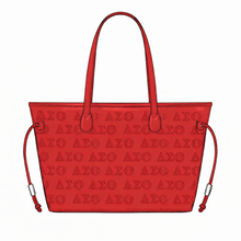 Load image into Gallery viewer, Delta Sigma Theta Embossed PU Leather Tote Bag (PRE-ORDER)
